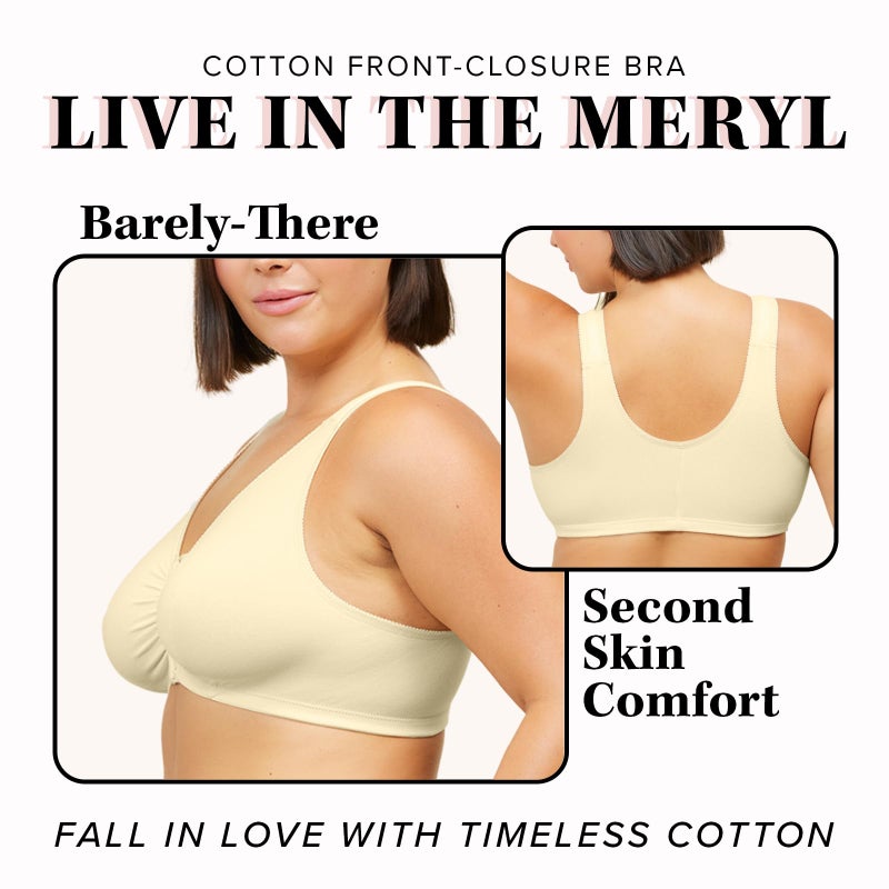 Leading Lady Women's Plus Size Bra Sleep Leisure Cotton, Ecru, 50 A/B - Image 5